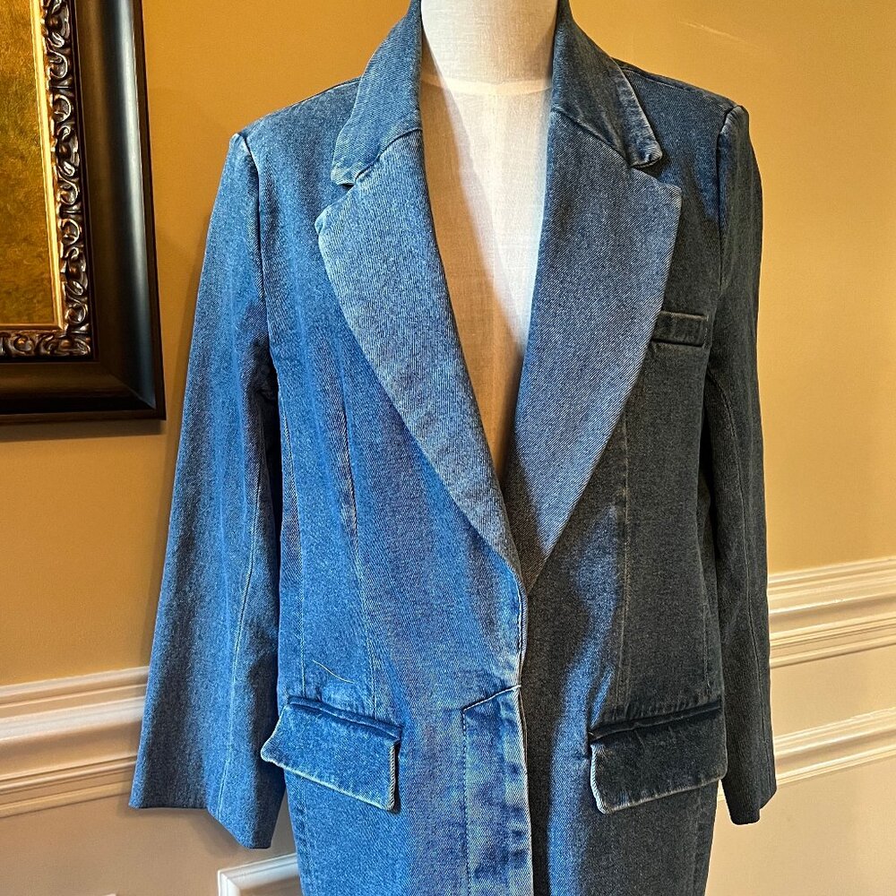 Staud Maxwell Blazer Medium Wash